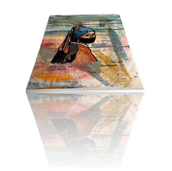 Girl With a Pearl Earring Mixed Media Painting, Vermeer, 11x14 - Picture 3 of 7